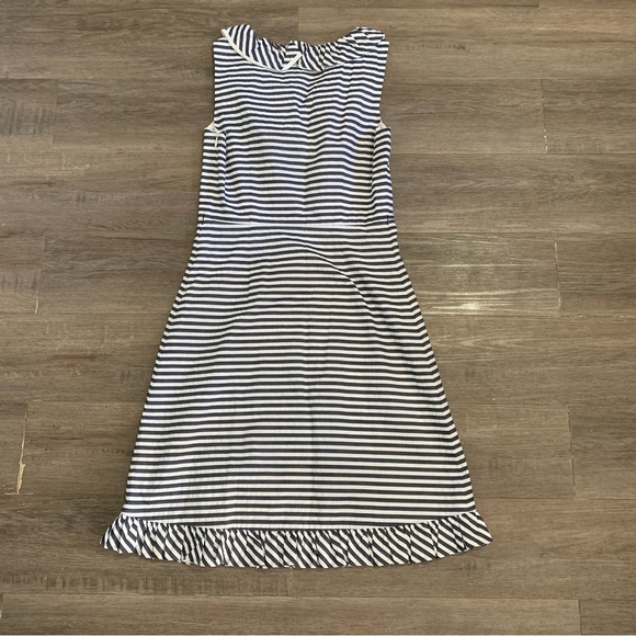 Kate Spade New York Womens Cotton Striped Ruffled Sleeveless Dress Blue SZ4 EUC - Picture 3 of 11